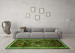 Machine Washable Persian Green Traditional Area Rugs in a Living Room,, wshtr46grn