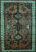 Machine Washable Persian Turquoise Traditional Area Rugs, wshtr46turq