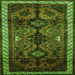 Round Machine Washable Persian Green Traditional Area Rugs, wshtr46grn