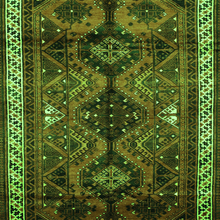 Serging Thickness of Machine Washable Persian Green Traditional Area Rugs, wshtr46grn