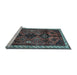 Sideview of Machine Washable Persian Light Blue Traditional Rug, wshtr46lblu