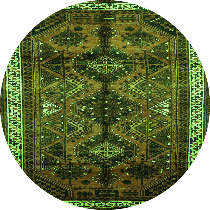 Square Persian Green Traditional Rug, tr46grn
