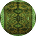 Square Persian Green Traditional Rug, tr46grn