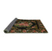 Sideview of Traditional Black Brown Medallion Rug, tr470