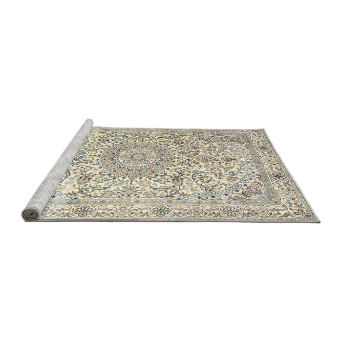 Sideview of Machine Washable Traditional Light Gold Rug, wshtr4700