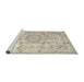 Sideview of Machine Washable Traditional Light Gold Rug, wshtr4700