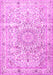 Machine Washable Persian Pink Traditional Rug, wshtr4700pnk