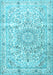 Machine Washable Persian Light Blue Traditional Rug, wshtr4700lblu