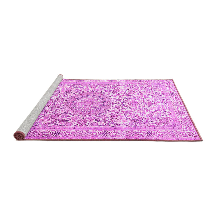 Sideview of Machine Washable Persian Pink Traditional Rug, wshtr4700pnk