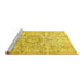 Sideview of Machine Washable Persian Yellow Traditional Rug, wshtr4700yw