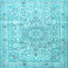 Square Machine Washable Persian Light Blue Traditional Rug, wshtr4700lblu