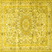 Square Persian Yellow Traditional Rug, tr4700yw