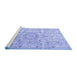 Sideview of Machine Washable Persian Blue Traditional Rug, wshtr4700blu