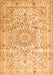 Serging Thickness of Machine Washable Persian Orange Traditional Area Rugs, wshtr4700org