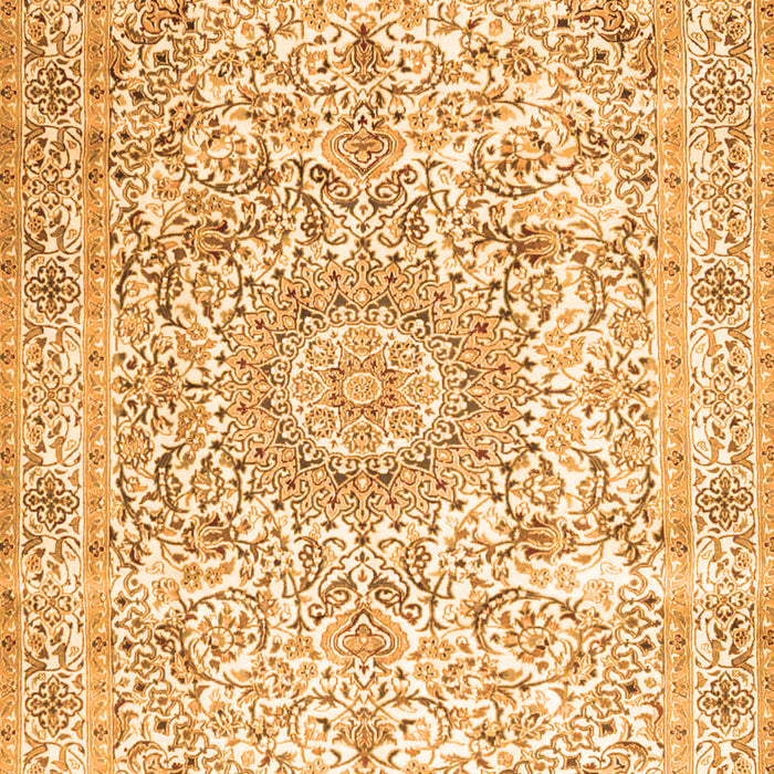 Serging Thickness of Machine Washable Persian Orange Traditional Area Rugs, wshtr4700org