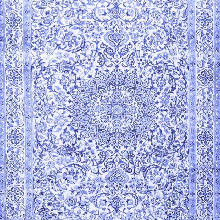 Machine Washable Persian Blue Traditional Rug, wshtr4700blu