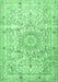 Machine Washable Persian Emerald Green Traditional Area Rugs, wshtr4700emgrn