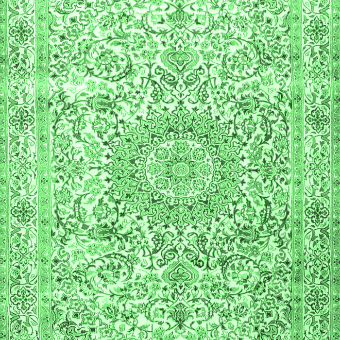 Machine Washable Persian Emerald Green Traditional Area Rugs, wshtr4700emgrn