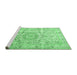 Sideview of Machine Washable Persian Emerald Green Traditional Area Rugs, wshtr4700emgrn