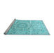 Sideview of Machine Washable Persian Light Blue Traditional Rug, wshtr4700lblu