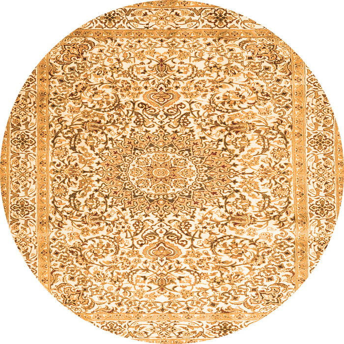 Machine Washable Persian Orange Traditional Area Rugs, wshtr4700org