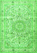 Serging Thickness of Machine Washable Persian Green Traditional Area Rugs, wshtr4700grn