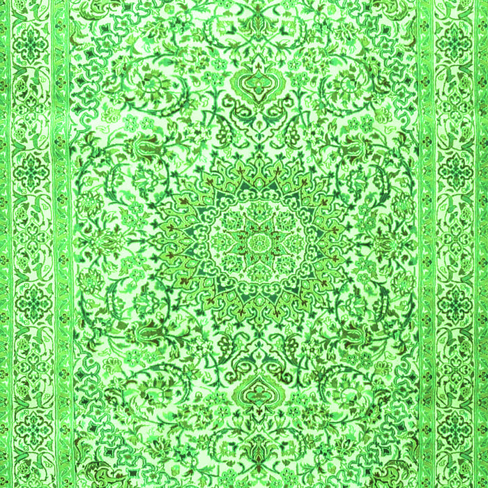 Serging Thickness of Machine Washable Persian Green Traditional Area Rugs, wshtr4700grn