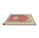 Sideview of Machine Washable Traditional Rust Pink Rug, wshtr4701