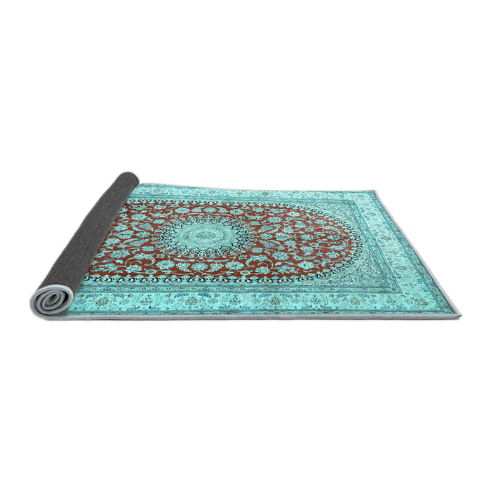 Sideview of Persian Light Blue Traditional Rug, tr4701lblu