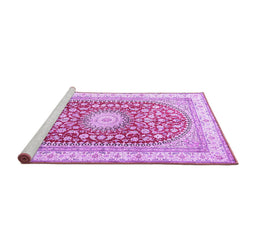 Sideview of Machine Washable Persian Purple Traditional Area Rugs, wshtr4701pur