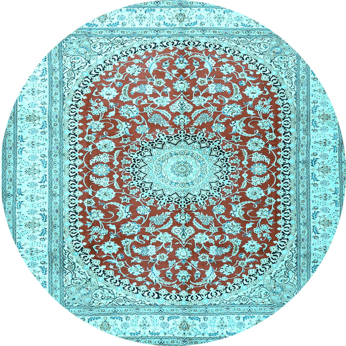 Round Persian Light Blue Traditional Rug, tr4701lblu