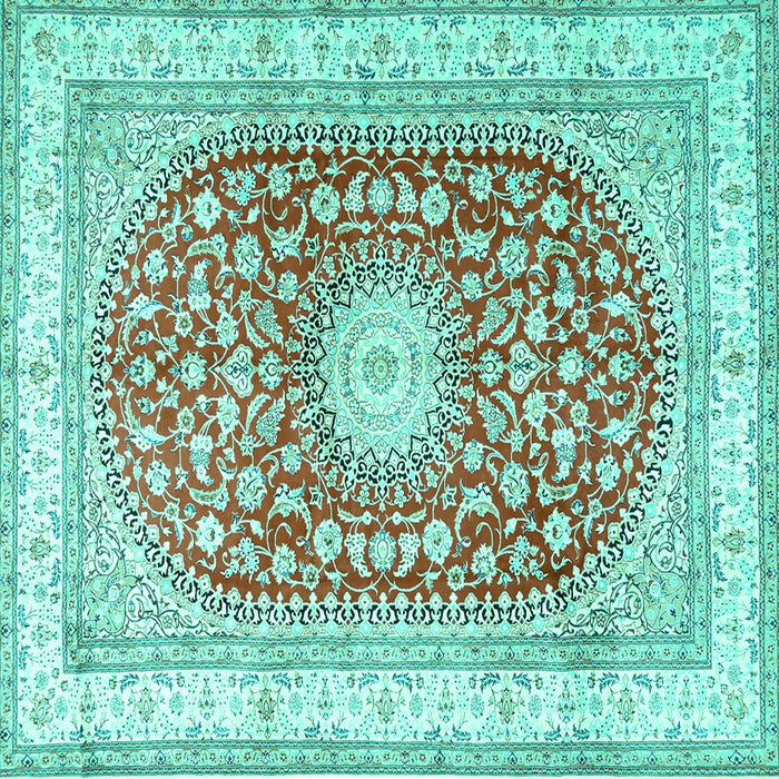 Square Persian Turquoise Traditional Rug, tr4701turq