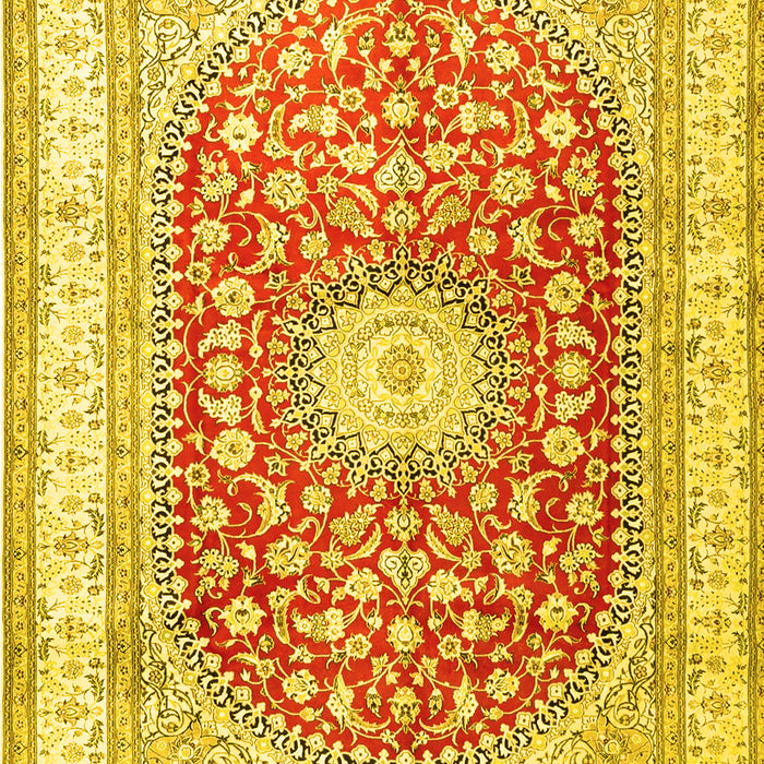 Machine Washable Persian Yellow Traditional Rug, wshtr4701yw