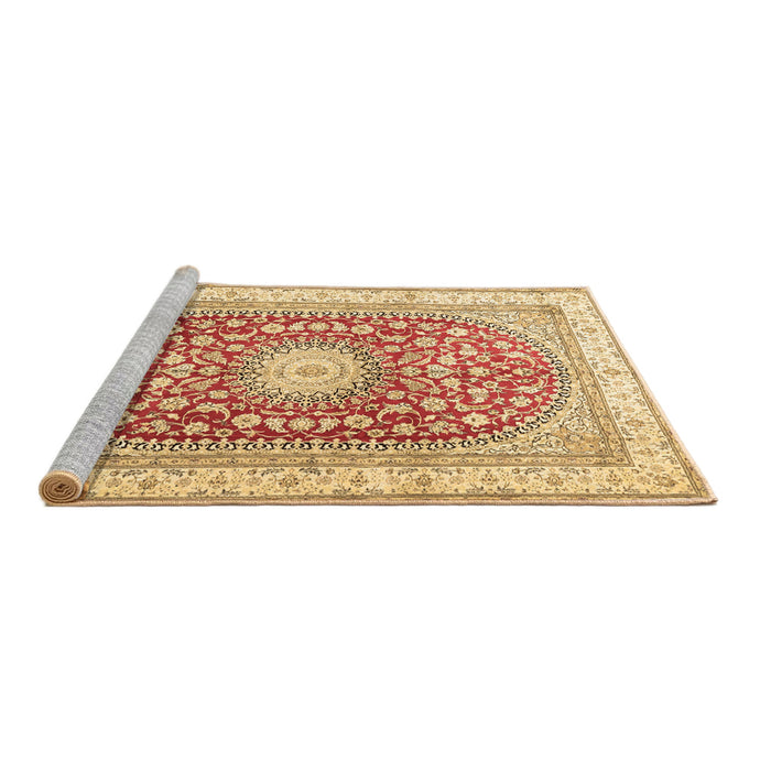 Sideview of Machine Washable Persian Brown Traditional Rug, wshtr4701brn