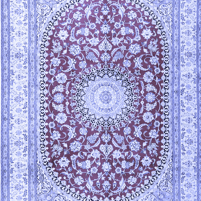 Machine Washable Persian Blue Traditional Rug, wshtr4701blu