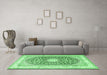 Machine Washable Persian Emerald Green Traditional Area Rugs in a Living Room,, wshtr4701emgrn