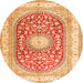 Square Persian Orange Traditional Rug, tr4701org