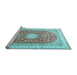 Sideview of Machine Washable Persian Light Blue Traditional Rug, wshtr4701lblu