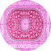 Round Persian Pink Traditional Rug, tr4701pnk