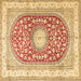 Square Persian Brown Traditional Rug, tr4701brn