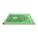 Sideview of Machine Washable Persian Emerald Green Traditional Area Rugs, wshtr4701emgrn