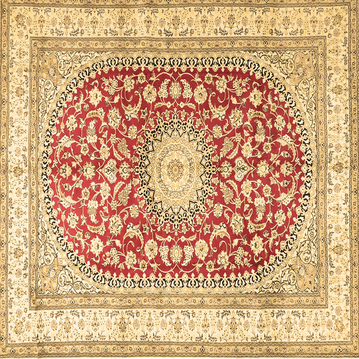 Square Machine Washable Persian Brown Traditional Rug, wshtr4701brn