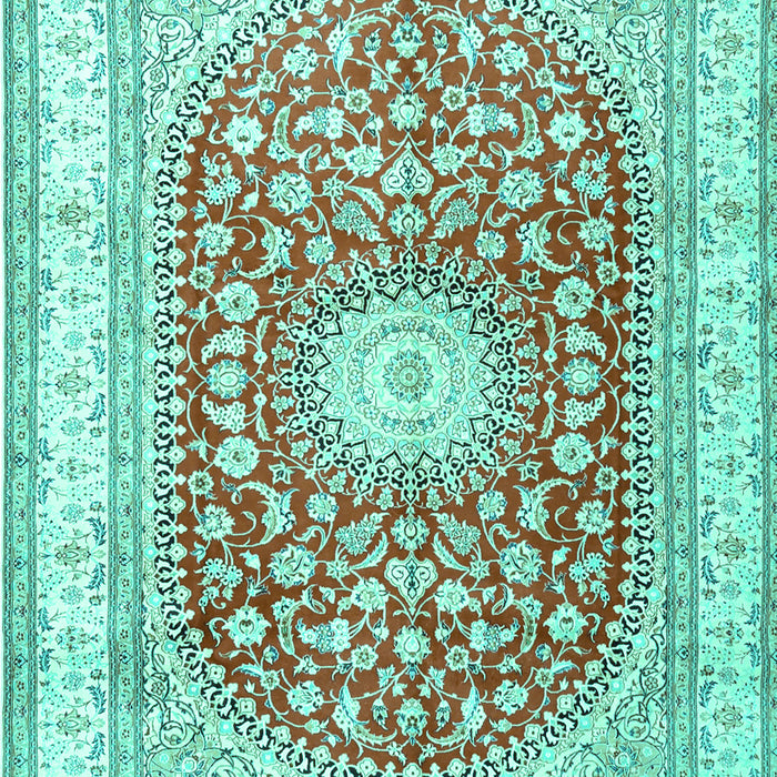 Machine Washable Persian Turquoise Traditional Area Rugs, wshtr4701turq