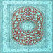 Square Persian Light Blue Traditional Rug, tr4701lblu