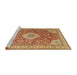 Sideview of Machine Washable Traditional Mahogany Brown Rug, wshtr4702