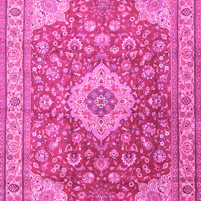 Machine Washable Persian Pink Traditional Rug, wshtr4702pnk