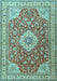 Machine Washable Persian Light Blue Traditional Rug, wshtr4702lblu