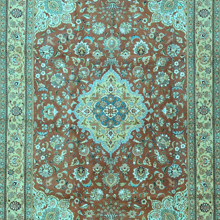 Machine Washable Persian Light Blue Traditional Rug, wshtr4702lblu