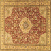 Square Persian Brown Traditional Rug, tr4702brn