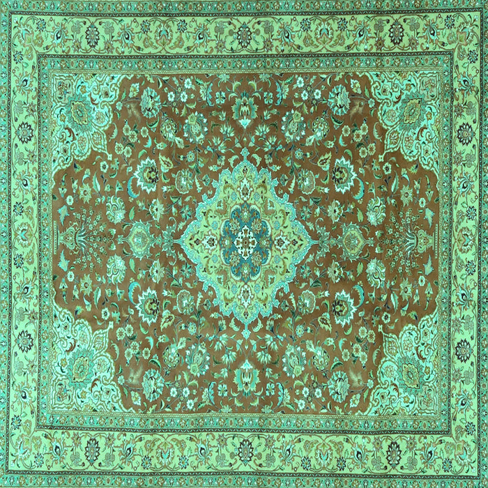 Square Persian Turquoise Traditional Rug, tr4702turq